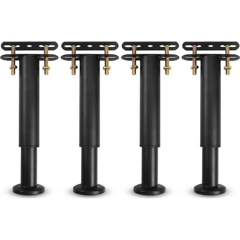 Pied De Lit, Pieds De Sommier, De Lit Liaison Métal Réglables En Métal Pieds Pour Sommier, Très Résistants Convient Pour Lattes Universel Sommier Métal, Armoire, Canapé 18-31cm (noir) Lot De 4 Pied