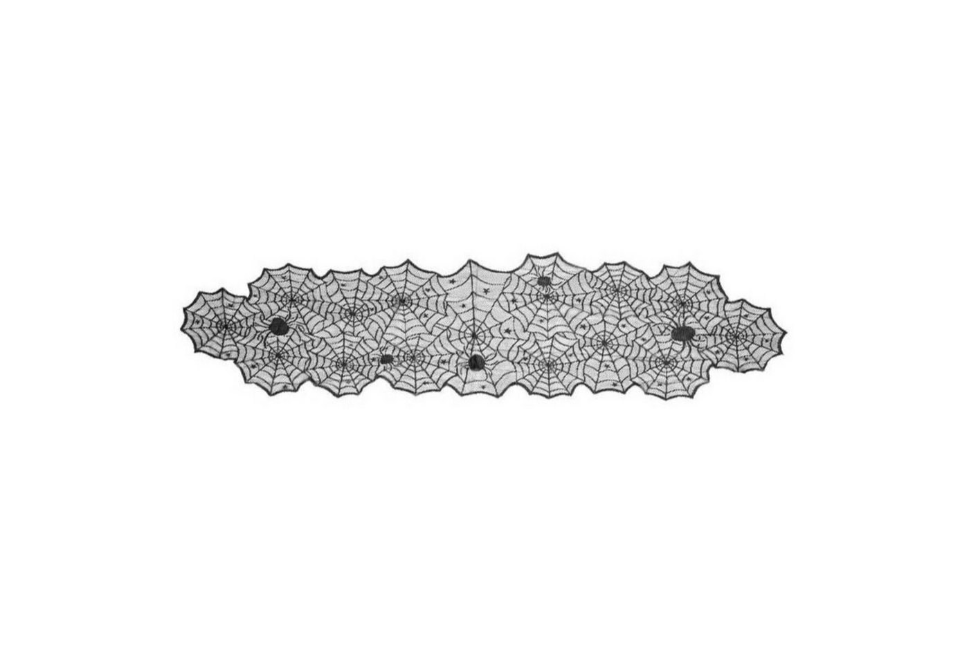 Dekorativer Tischläufer Schwarzes Spinnennetzmuster 185 X 45 Cm Bild 2
