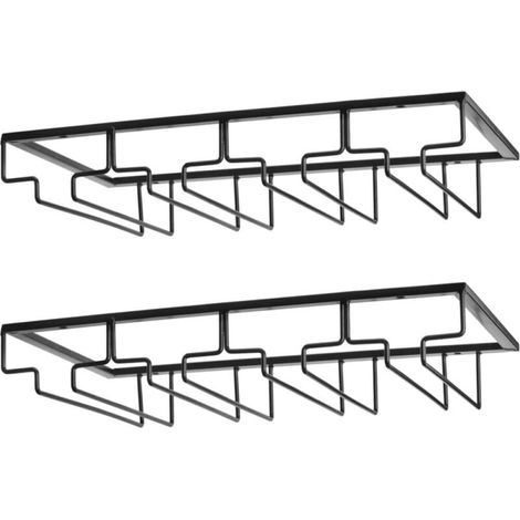 Weinglashalter – Unter Dem Schrank Montierbarer, Hängender Stielhalter Aus Metall Mit Schrauben, Aufbewahrungshalter Für Weingläser Aus Edelstahl, 4 Reihen, Für Küche, Bar Und Restaurant