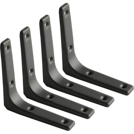 4 Stück Wandregalwinkel, Mattschwarze Metallwinkel, Metallregalhalter Für Küchendekoration, Schwerlastwinkel, 100mm X 100mm - Wandregal