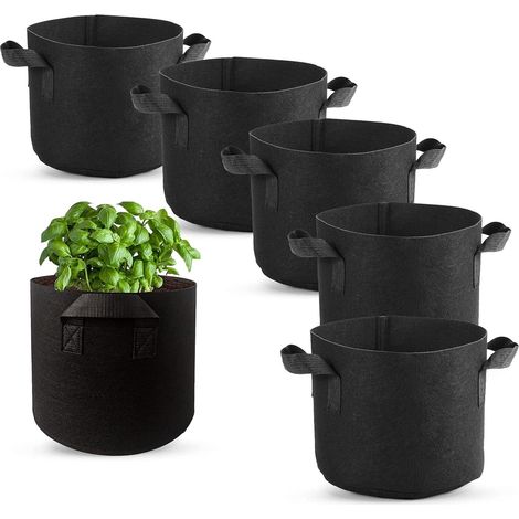 6 Stück Pflanzsack, Nicht-gewebter Stofftopf Mit Griffen Für Den Anbau Von Kartoffeln, Tomaten, Erdbeeren, Gemüse, Blumen Und Anderen Pflanzen (7 Gallonen)