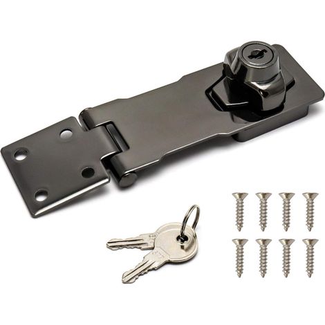 Schlüsselverschluss Mit Riegel, 10 Cm Drehknopf, Sicherheitsschloss Mit Montageschraube Für Schränke, Schubladen, Werkzeugkästen, Briefkästen, Schwarz