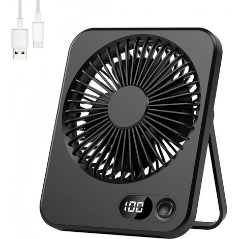 Mini Usb-lüfter, Tragbar – 5 Geschwindigkeiten, Leise, Wiederaufladbar, Für Büro, Tisch, Küche Oder Schlafzimmer