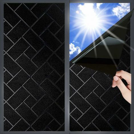 (noir, 45x200cm) Sichtschutzfolie Fensterfolie Statische Folie Für Glas Uv-schutzfolie Frostige Wirkung Geeignet Für Büro, Haus, Badezimmer, Schlafzimmer, Küche