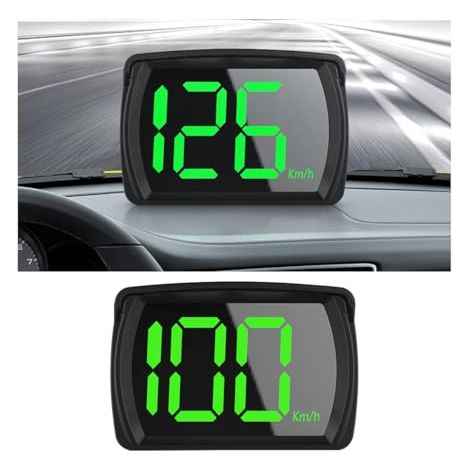 Cgeamdy Großes Digitales Anzeigefahrzeug, Digitales Geschwindigkeitsmessgerät Für Autos, Gps-geschwindigkeitsanzeige, Led-bildschirm-gps-tachometer, Universell Für Fahrrad, Lkw, Fahrzeug Tou