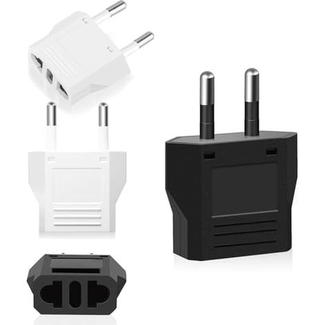 4-teiliger Reiseadapter Für Us-steckdosen, Netzsteckeradapter Von Usa/china Nach Europa/frankreich, Adapter Von Us Auf Frankreich, Reisedose Von Us Auf Eu Für Europa – Schwarz B