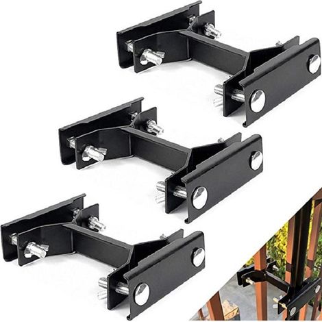 Terrassengeländer-sonnenschirmhalter, Verstellbarer Sonnenschirmständer Aus Robustem Metall, Außenmontage Für Geländer, Terrasse Und Balkon, 3er-set, Schwarz