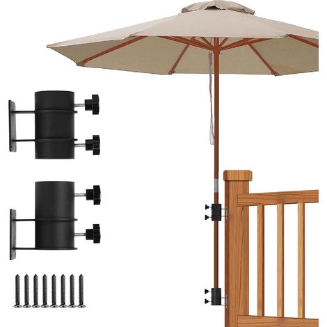 Terrassen-sonnenschirmständer Aus Edelstahl Für Außen-sonnenschirmbasis – Befestigungsstütze Für Terrassen-, Balkon- Oder Außenhofgeländer (geeignet Bis Zu 5,1 Cm Von
