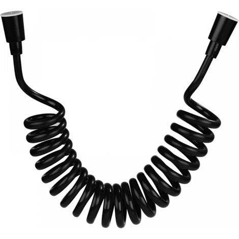 Duschschlauch, Schaumstoff-duschschlauch Mit Kupferkappe, Teleskopischer Spiralschlauch, Einziehbarer Duschschlauch Für Wc Und Bidet (3 M Schwarz)