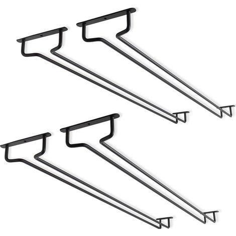 4er-set Weinglashalter Für Hängeschränke, 15,7 Zoll – Metallhalterung Für Weingläser – Weinglas-halterung – Ideal Für Minibar Und Küchenaufbewahrung – Schwarz