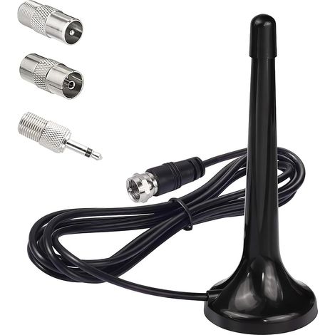 Dab/fm-antenne, Magnetische Basis, 3 Meter Verlängerungskabel, Kompatibel Mit Tunern Und Heimkinosystemen.