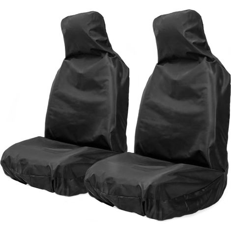 2-teiliges Set Wasserdichte Vordere Autositze, Universelle Auto-sitzbezüge, Robuste Nylon-autositzschützer, Schwarz