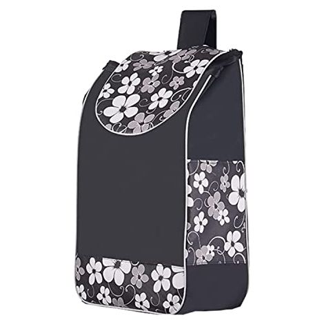 Ersatz-aufbewahrungstasche Aus Wasserfestem Oxford-gewebe Für Einkaufswagen (schwarze Blume)