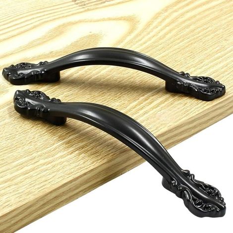 6er-set Schwarze, Matte Metall-schubladengriffe Für Küchenschränke (118 × 20 Mm)
