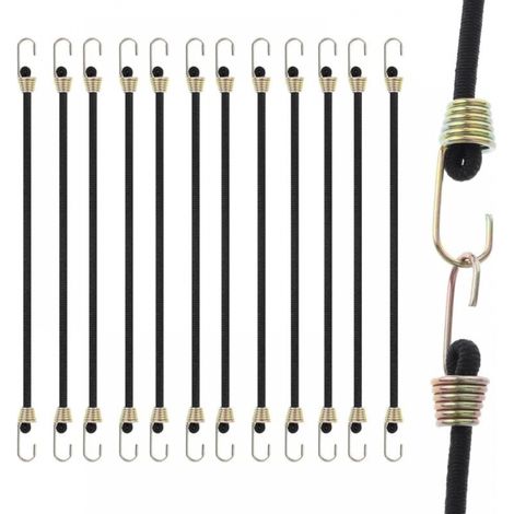 Elastische Spanngurte Mit Haken, 15er-pack Gummizugseil, 25 Cm Elastischer Spanngurt, Robuste Elastische Bänder Aus Gummi Zur Sicherung Von Gepäck, Zelten, Planen, Fahrzeugen