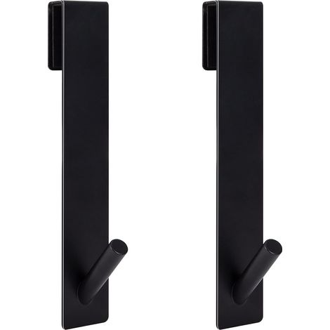 2 Stück Duschhaken, Edelstahl Haken Zum Aufhängen Von Handtüchern Ohne Bohren An Rahmenloser Duschwand Für Badezimmer (17,8 Cm Schwarz)