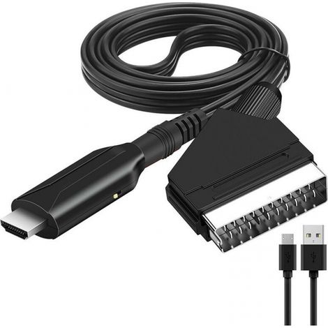 Pal Auf Hdmi Adapter, Pal Auf Hdmi Konverter Mit Hdmi Kabel, Scart Auf Hdmi Konverter Für Full Hd Tv 720p/1080p, Audio Video Für Dvd Player Sky Blu-ray Stb Vhs Xbox Ps3 Npter