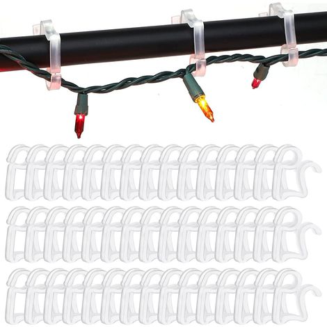 Dachrinnenhalter, 100 Stück Weihnachtslicht-clips, Clip Für Weihnachtsdekoration, Girlanden-haken Zum Aufhängen, Dachrinnen-haken, Haken Für Weihnachtliche Lichterketten, Weihnachts-girlanden-dachrinn