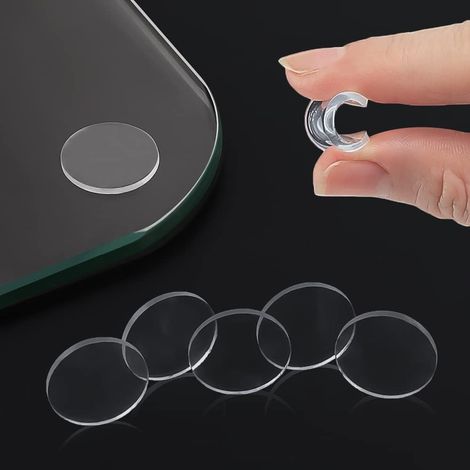 Rutschfeste Und Kratzfeste Glasplattenabstandshalter, Transparenter, Haftfreier Gummipuffer. Verhindert Die Bewegung Des Glases (rund Und Quadratisch, 20 Stück)
