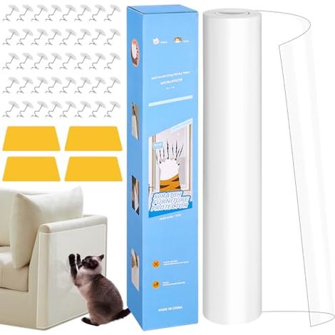 Schutz Für Sofas Und Katzen, Anti-kratz-folie, Selbstklebend, 800 X 40 Cm, Transparente Sofaschutzfolie Gegen Katzenkrallen Für Sofas, Türen & Wände, Wirksame Anti-kratzer-folie Für Katzen