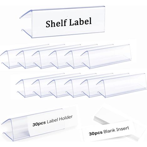 30er-pack Transparente Kunststoff-etikettenhalter, 1 X 0,9 X 3 Zoll, Für Holzetiketten Und -schilder Mit Passenden Leeren Einlagen