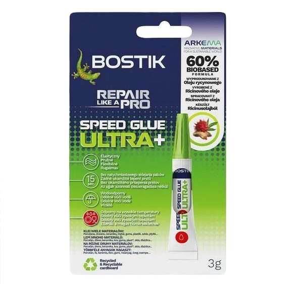 Bostik Speed Glue Ultra+ Universal-reparaturkleber 3 Ml 1 Stück.