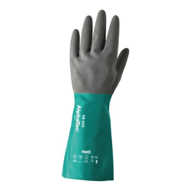 Handschuh EN388/374 Kat.III AlphaTec Nr.58-435 Gr. 9 Baumwollvelours m.Nitril 12 Stk - Ansell