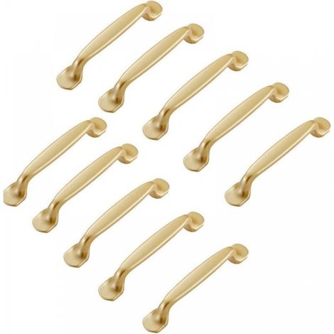 10 Stück Goldene Schrankgriffe 96 Mm - Möbelgriff Für Küchenschranktüren