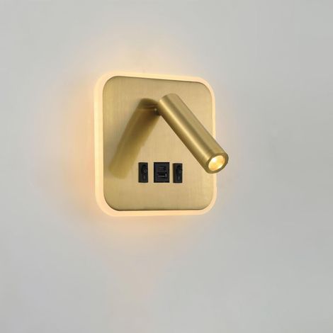 Wandleuchte Led Mit Schalter, Innenleuchte Mit Usb-ladeanschluss, Nachttischlampe, Schlafzimmerleuchte, 3000k (3w+10w)