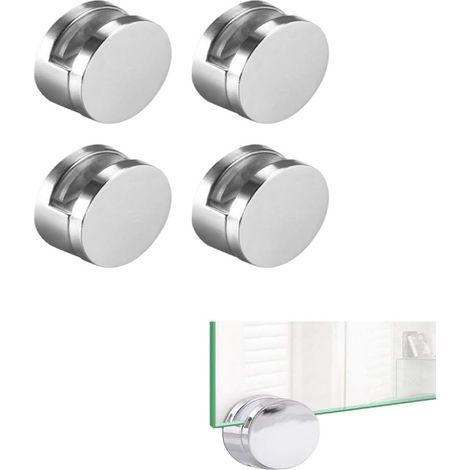 4 Stück Glasregalhalterungen Rechteckig Rahmenlos Verstellbar Robuste Befestigungsklappen Regalklemmen