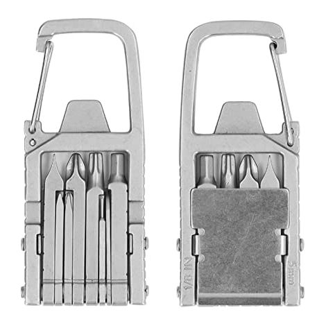 Multifunktions-schlüsselanhänger, 12-in-1-mehrfachschraubendreher-bit Aus Edelstahl, Flaschenöffner, Kartenentfernung-stift, Karabiner, Handyhalter, Falt-lineal