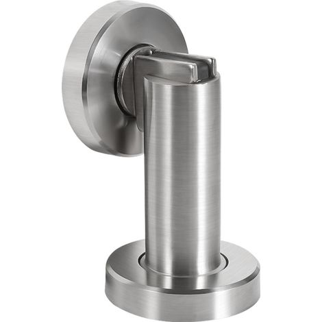Magnetischer Türstopper In Edelstahl-optik – Türanschlag Mit Befestigungsmaterial Für Boden Und Wand – Magnet-türblock – Ø 5 Cm, Höhe 8 Cm