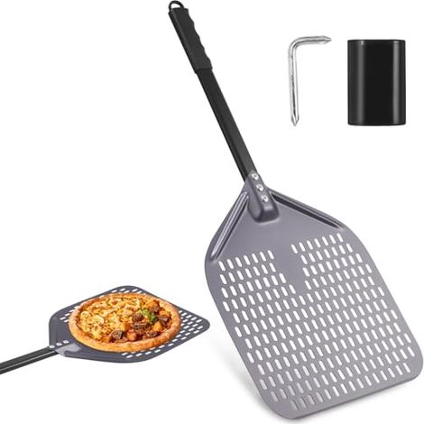 Pizza-schaufel 71 30cm, Runde Pizza-schaufel Aus Edelstahl, Eloxiertes Aluminium Für Leichtes Gleiten Auf Dem Pizzastein, Zum Backen Im Ofen, Bereiten Sie Köstliche Hausgemachte Pizzas Zu