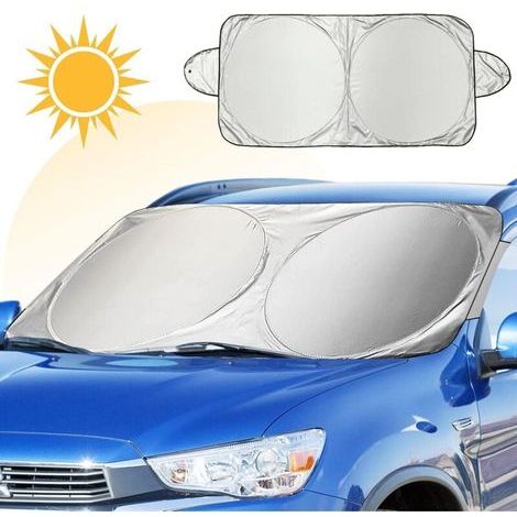 Auto-sonnenschutz 160 X 80 Cm Uv-schutz Wärmeschutz Schnelle Montage Mit Klammern Und Saugnäpfen Silber