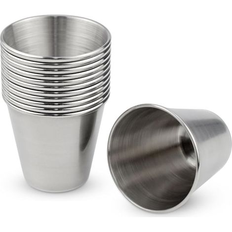 12-teiliger Edelstahlbecher, Stapelbar, Wiederverwendbare Und Langlebige Kinder-edelstahlbecher, Geeignet Für Kaffee, Bier, Whisky, Camping, Reisen, Bars Und Zu Hause (30 Ml)
