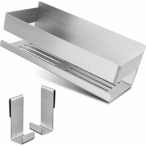 Duschregal Ohne Bohren, Selbstklebendes Duschregal, Badezimmerregal Aus Edelstahl Sus304 - Mit 2 Haken