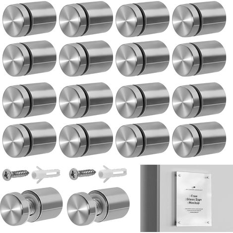 18er-set Edelstahl-wandhalterungen 19 X 25 Mm Für Werbetafeln, Anschlagtafeln, Bilderrahmen Und Glasplakate