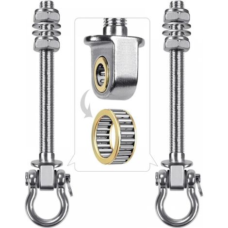 2er-set Schaukelhaken Mit Edelstahl 304 Kugellager Für Holz- Und Metallbalken, Ideal Zum Aufhängen Von Hängematten, Yogaschwingen Und Verandaschaukeln
