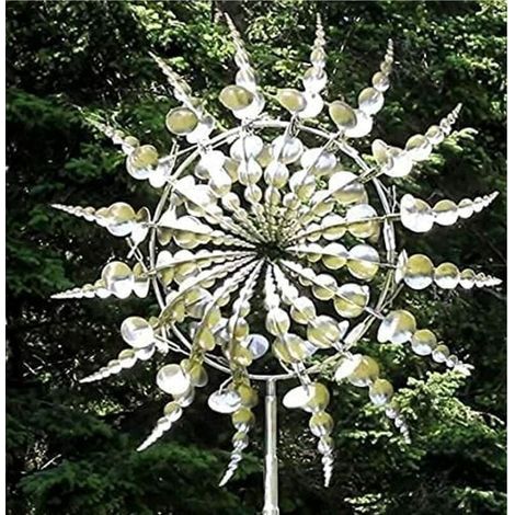 Garten-wetterfahne Aus Metall Windmühle Mit Doppelbewegung Edelstahl Dekoration Für Den Außenbereich Patio Einfache Installation