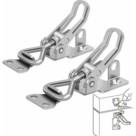 2-teilig, Metallschloss Mit Scharnier, Hebelverschluss, Rostbeständig, Feste Befestigung, Scharnierverriegelungsclip Zum Sichern Von Koffern, Schränken Und Türen