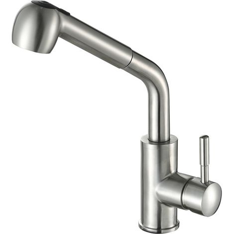 Küchenarmatur Aus Gebürstetem Nickel – Einziehbarer Schwanenhals