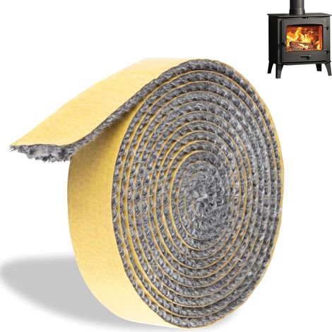 Fugenband Für Kamin, Selbstklebendes Fugenband, Flaches Glasfaser-fugenband, Ofen-dichtung Für Kamineinsätze Und Kaminöfen (3mm X 10mm X 2m)