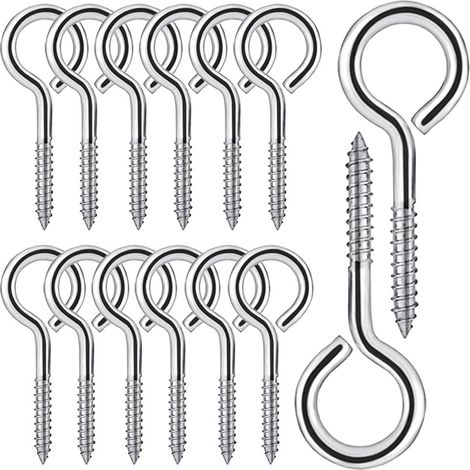 20 Stück M5 Schraubhaken Aus Edelstahl 304, Rundöse-schraube Mit Selbstschneidendem Gewinde, Ringmuttern, Ösenschrauben, Augbolzen, Haken, 65 Mm