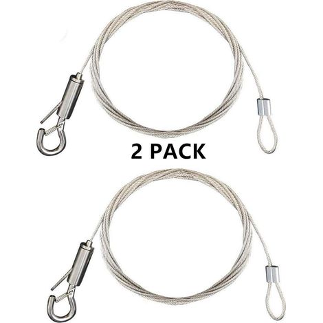 2er-pack Bildaufhängedraht 2 Mm × 2 M Mit 2 Quetschhülsen, Schwerlastfähiges Edelstahlkabel Für Lampen/lampenmaterial, Bis Zu 30 Kg
