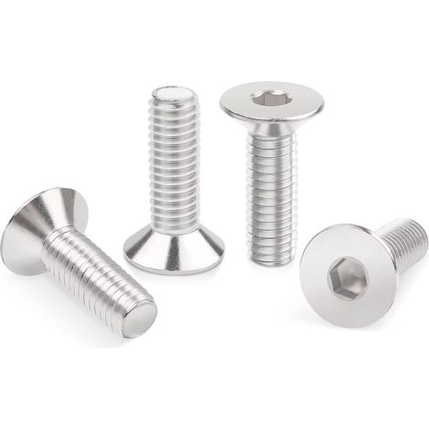 100 Stück M3x25mm Senkkopf-schrauben Mit Innensechskant, Sechskantschraube Aus Edelstahl Din7991/iso10642 Hexagonaler Gewindestift Aus Rostfreiem Stahl A2 V2a, Metrisches Zylindergewinde Mit Hohl-sech