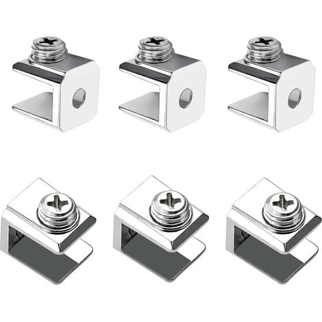 16 Stück Glaszwingen, Verstellbare Glasstützen Aus Zinklegierung, Halteklammern Für 3–8 Mm Starkes Glas, Mit Schrauben