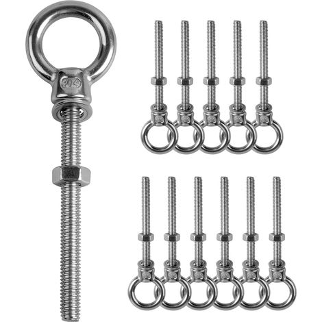 12 Stück M6 X 60mm Ringmuttern Aus Edelstahl 304, Schraubhaken Für Hebebügel