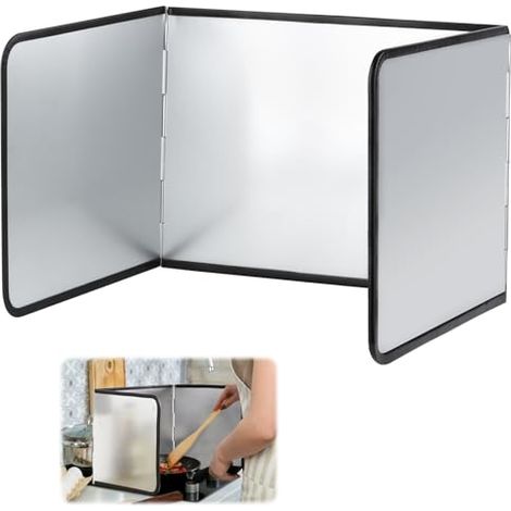 Plaque Anti Projection Cuisine, Protection D'Écran Pour Cuisinière Plaque Anti Projection Cuisine Pliable Protection D'Écran Anti-éclaboussures Pour Évier Cuisson Rôtir (39x29x30cm)