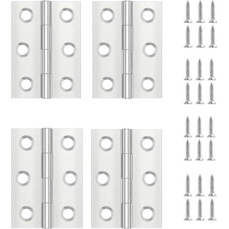 4-teiliges Türband, Edelstahl-türband, Verdecktes Scharnier, Flaches Scharnier, Für Schranktüren / Kleine Türen / Schubladen / Fenster / Klaviere / Schmuckkästchen – Möbelbeschläge