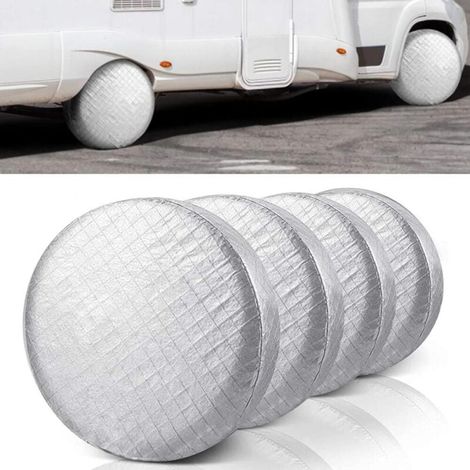 4er-set Wasser- Und Staubdichte Reifenschutzhüllen Aus Aluminium Mit Uv-schutz, Mit Haken, Geeignet Für Autos, Wohnmobile, Suvs, Lkws Und Anhänger, Passend Für Reifen Mit Einem Durchmesser Von 68 Bis